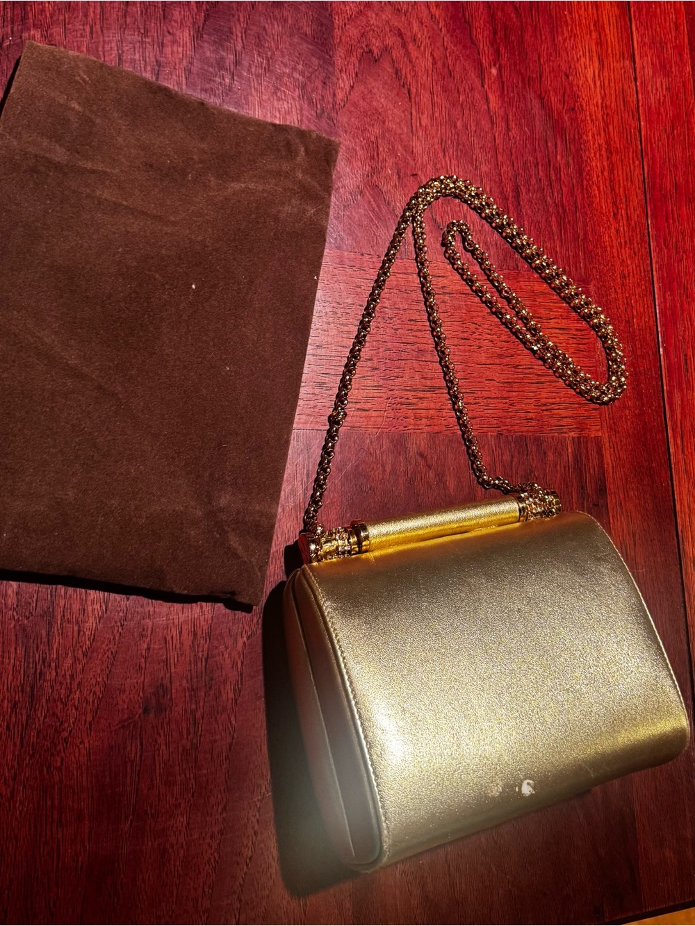 Vintage Pantera Gold Metallic Rhinestone Crossbody Evening Bag